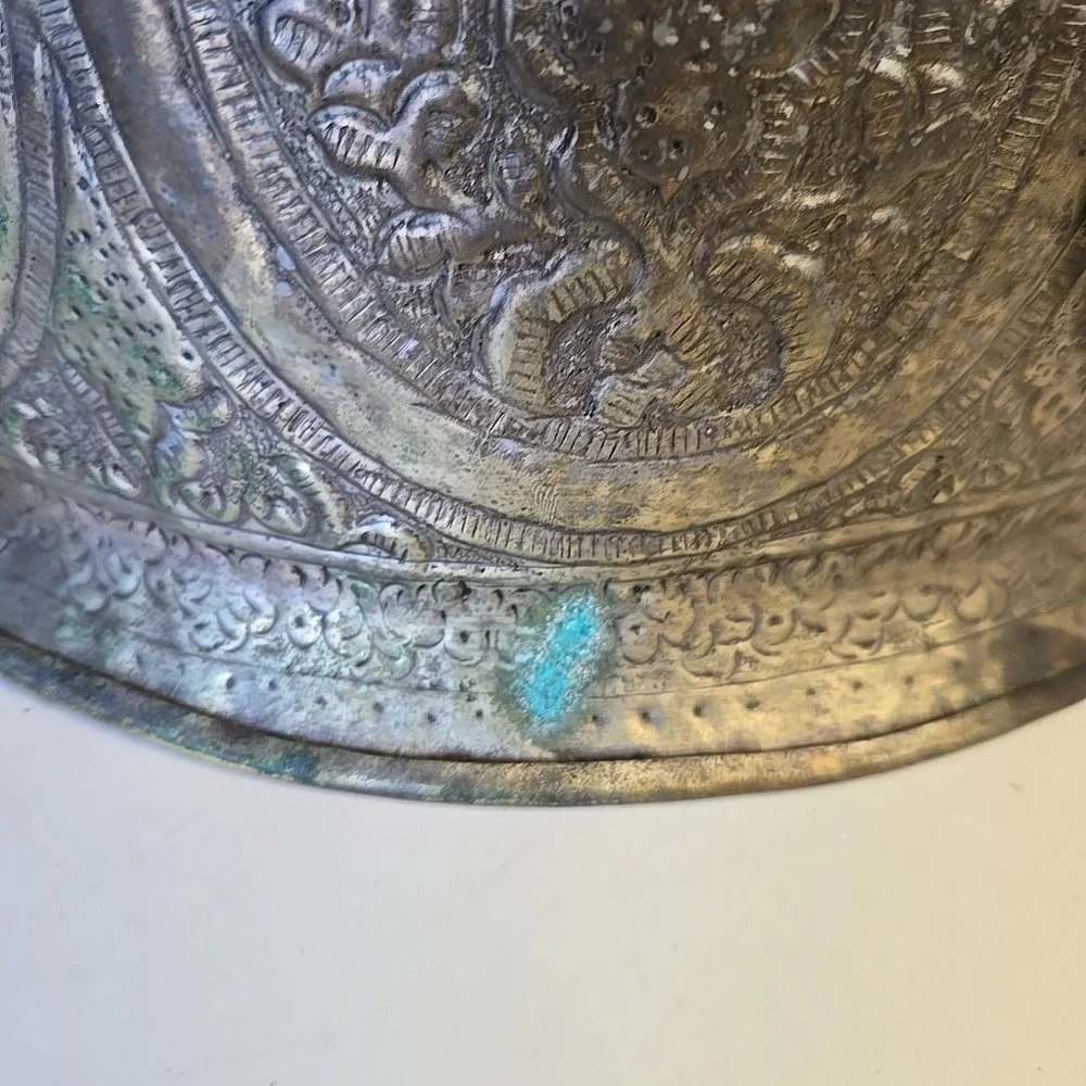 Antique‎ Brass Beautifully Carved Chapati/Masala Container